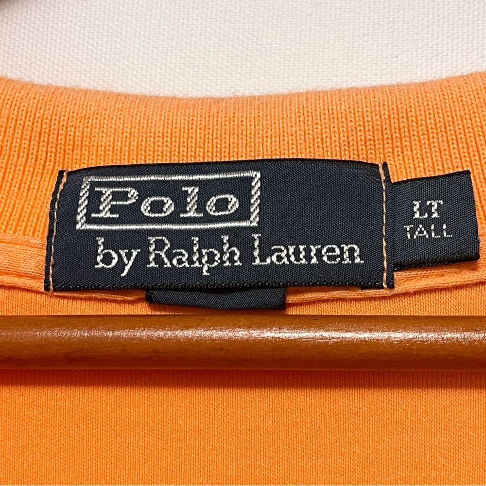 Vtg POLO RALPH LAUREN Golf Polo Mens Size LT‎ Pony Logo Peach Embroidered Cotton - Picture 9 of 13